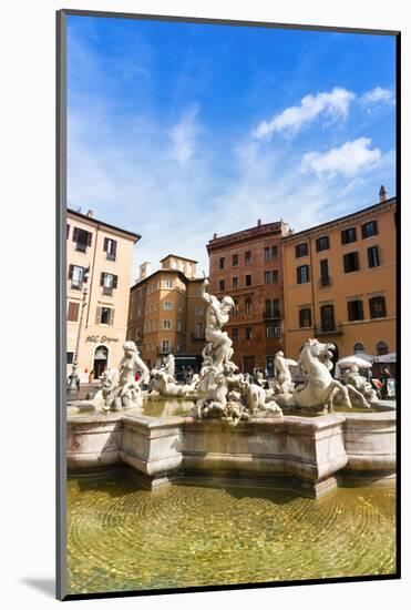 Fountain of Neptune, Piazza Navona, Rome, UNESCO World Heritage Site, Latium, Italy, Europe-Nico Tondini-Mounted Photographic Print