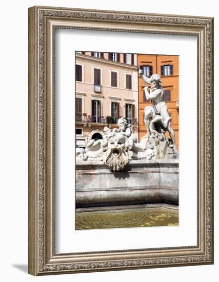 Fountain of Neptune, Piazza Navona, UNESCO World Heritage Site, Rome, Lazio, Italy, Europe-Nico Tondini-Framed Photographic Print