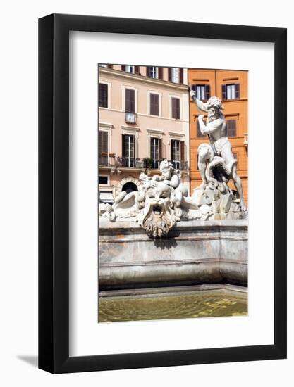 Fountain of Neptune, Piazza Navona, UNESCO World Heritage Site, Rome, Lazio, Italy, Europe-Nico Tondini-Framed Photographic Print