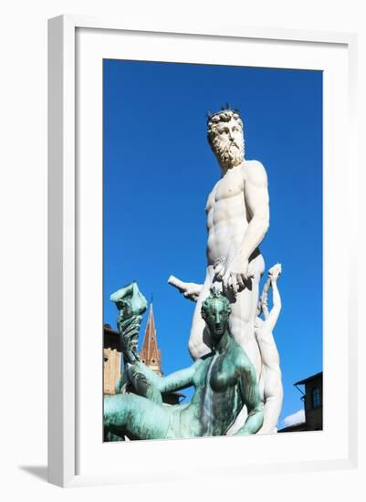 Fountain of Neptune, Piazza Signoria, Firenze, Tuscany, Italy-Nico Tondini-Framed Photographic Print