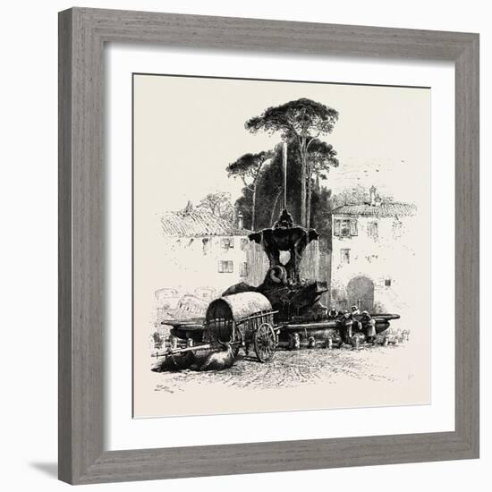 Fountain of Neptune, Rome and its Environs, Italy, 19th Century-null-Framed Giclee Print