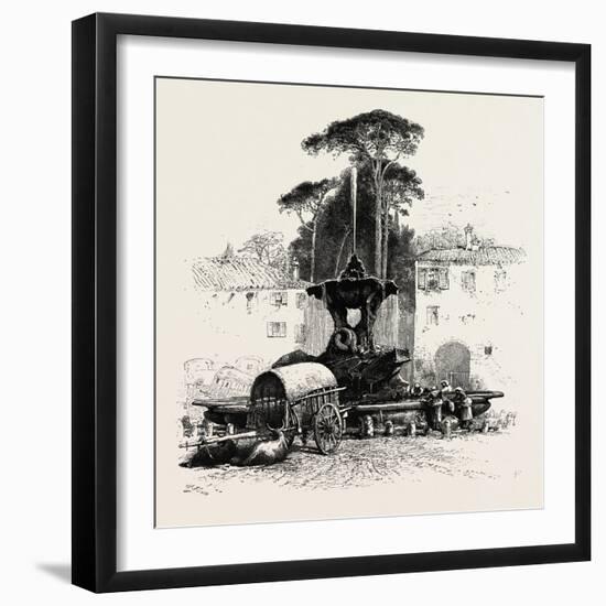 Fountain of Neptune, Rome and its Environs, Italy, 19th Century-null-Framed Giclee Print