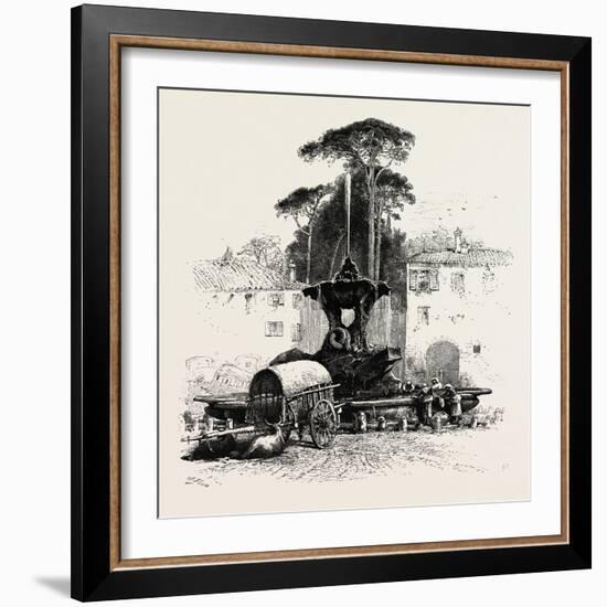 Fountain of Neptune, Rome and its Environs, Italy, 19th Century-null-Framed Giclee Print