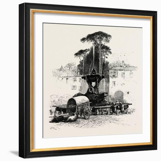 Fountain of Neptune, Rome and its Environs, Italy, 19th Century-null-Framed Giclee Print