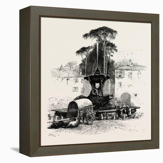 Fountain of Neptune, Rome and its Environs, Italy, 19th Century-null-Framed Premier Image Canvas