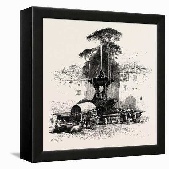 Fountain of Neptune, Rome and its Environs, Italy, 19th Century-null-Framed Premier Image Canvas