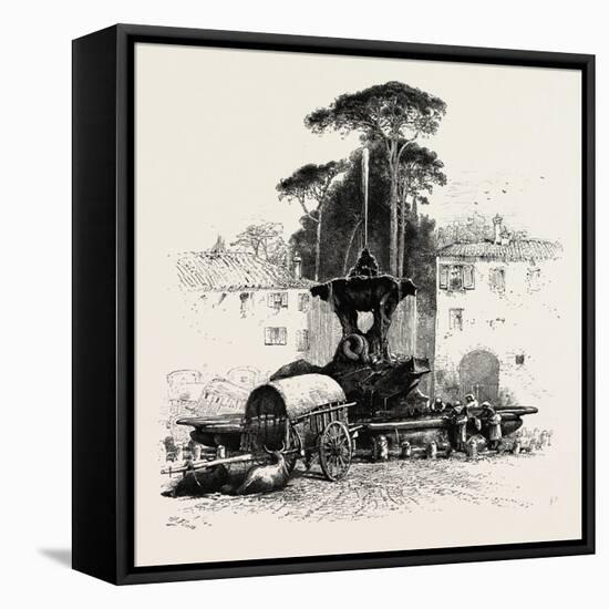 Fountain of Neptune, Rome and its Environs, Italy, 19th Century-null-Framed Premier Image Canvas