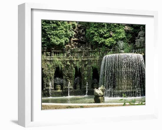 Fountain of the Oval (Ovato), Overlooked by Tiburtine Sibyl, Tivoli, Lazio, Italy-Nedra Westwater-Framed Photographic Print