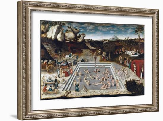 Fountain of Youth - the Fountain of Youth, by Cranach, Lucas, the Elder (1472-1553). Oil on Wood, 1-Lucas the Elder Cranach-Framed Giclee Print