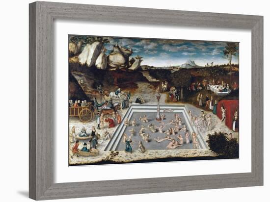 Fountain of Youth - the Fountain of Youth, by Cranach, Lucas, the Elder (1472-1553). Oil on Wood, 1-Lucas the Elder Cranach-Framed Giclee Print