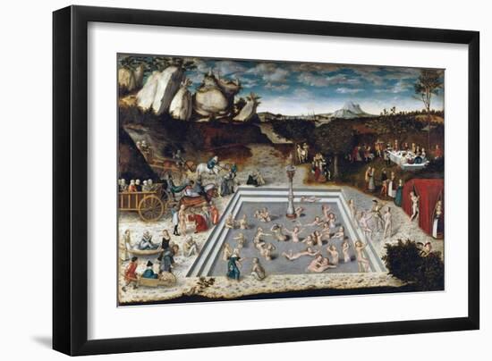 Fountain of Youth - the Fountain of Youth, by Cranach, Lucas, the Elder (1472-1553). Oil on Wood, 1-Lucas the Elder Cranach-Framed Giclee Print