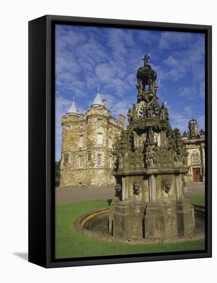 Fountain on the Grounds of Holyroodhouse Palace, Edinburgh, Scotland-Christopher Bettencourt-Framed Premier Image Canvas