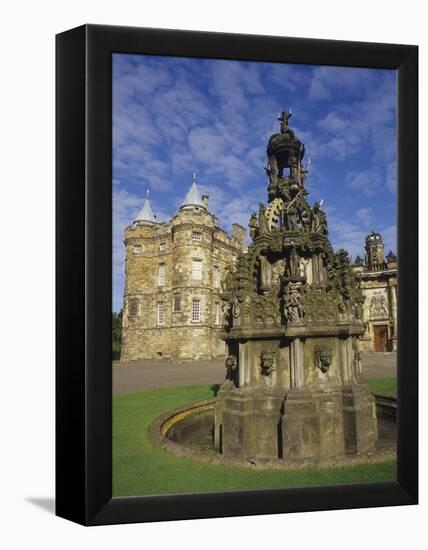 Fountain on the Grounds of Holyroodhouse Palace, Edinburgh, Scotland-Christopher Bettencourt-Framed Premier Image Canvas