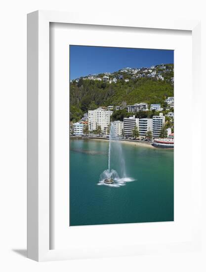 Fountain, Oriental Bay, and Mt Victoria, Wellington, New Zealand-David Wall-Framed Photographic Print