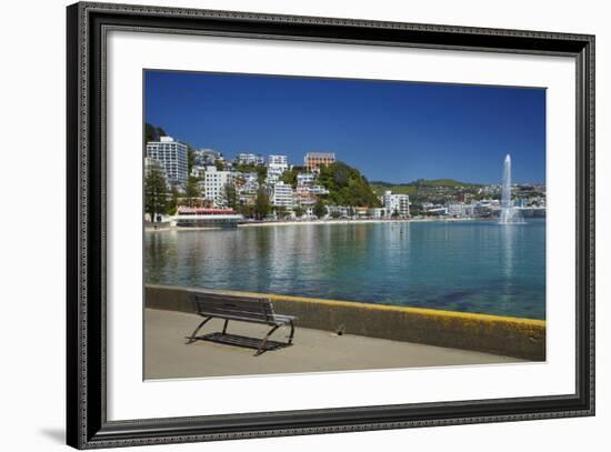 Fountain, Oriental Bay, Wellington, North Island, New Zealand-David Wall-Framed Photographic Print