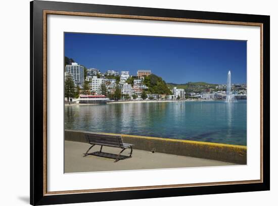 Fountain, Oriental Bay, Wellington, North Island, New Zealand-David Wall-Framed Photographic Print