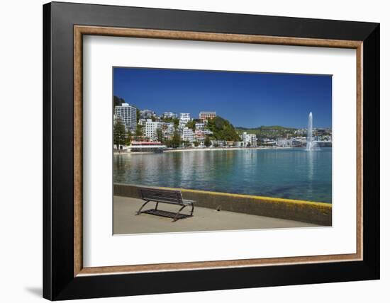 Fountain, Oriental Bay, Wellington, North Island, New Zealand-David Wall-Framed Photographic Print