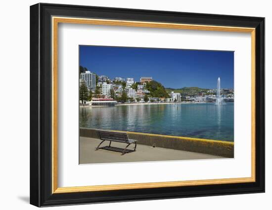 Fountain, Oriental Bay, Wellington, North Island, New Zealand-David Wall-Framed Photographic Print