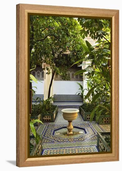 Fountain, Palais de la Bahia, Medina, Marrakesh, Morocco, North Africa, Africa-Jochen Schlenker-Framed Premier Image Canvas