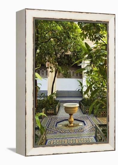 Fountain, Palais de la Bahia, Medina, Marrakesh, Morocco, North Africa, Africa-Jochen Schlenker-Framed Premier Image Canvas