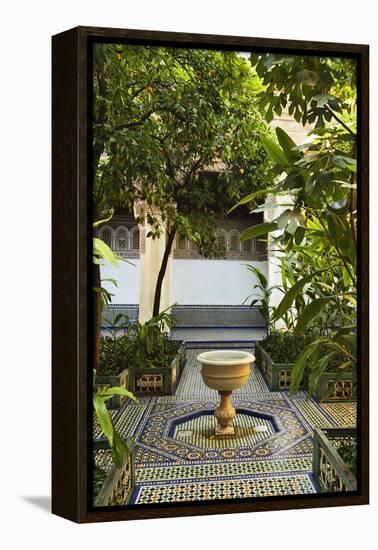 Fountain, Palais de la Bahia, Medina, Marrakesh, Morocco, North Africa, Africa-Jochen Schlenker-Framed Premier Image Canvas