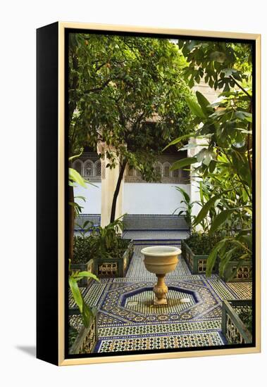 Fountain, Palais de la Bahia, Medina, Marrakesh, Morocco, North Africa, Africa-Jochen Schlenker-Framed Premier Image Canvas