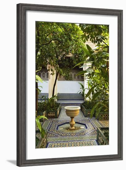 Fountain, Palais de la Bahia, Medina, Marrakesh, Morocco, North Africa, Africa-Jochen Schlenker-Framed Photographic Print