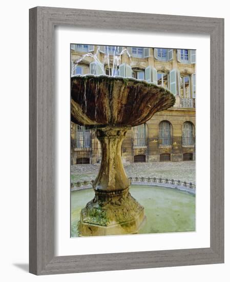 Fountain, Place d'Albertas, Aix En Provence, Provence, France, Europe-John Miller-Framed Photographic Print
