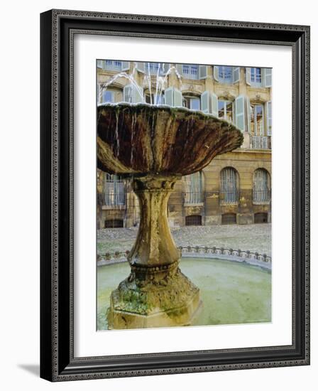 Fountain, Place d'Albertas, Aix En Provence, Provence, France, Europe-John Miller-Framed Photographic Print