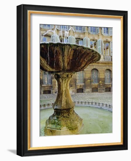 Fountain, Place d'Albertas, Aix En Provence, Provence, France, Europe-John Miller-Framed Photographic Print