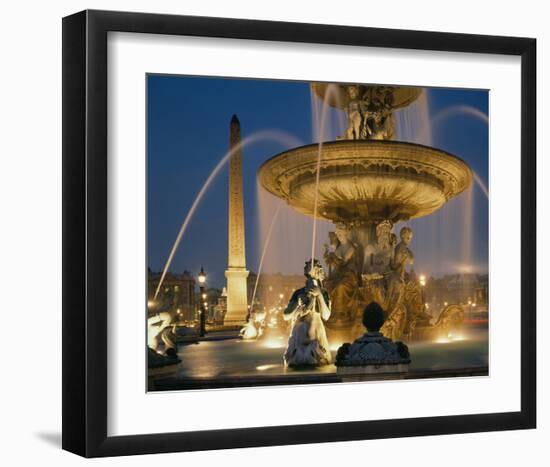 Fountain Place de la Concorde-null-Framed Art Print