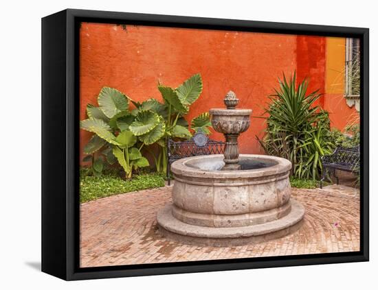 Fountain Plaza Juarez Park, San Miguel de Allende, Mexico.-William Perry-Framed Premier Image Canvas