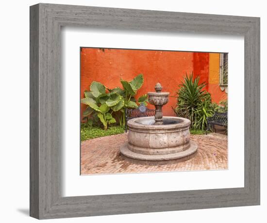 Fountain Plaza Juarez Park, San Miguel de Allende, Mexico.-William Perry-Framed Photographic Print