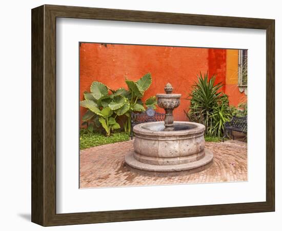 Fountain Plaza Juarez Park, San Miguel de Allende, Mexico.-William Perry-Framed Photographic Print