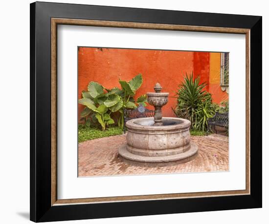 Fountain Plaza Juarez Park, San Miguel de Allende, Mexico.-William Perry-Framed Photographic Print