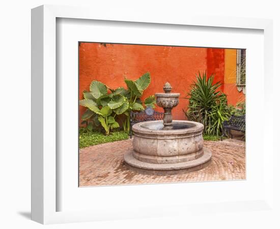 Fountain Plaza Juarez Park, San Miguel de Allende, Mexico.-William Perry-Framed Photographic Print