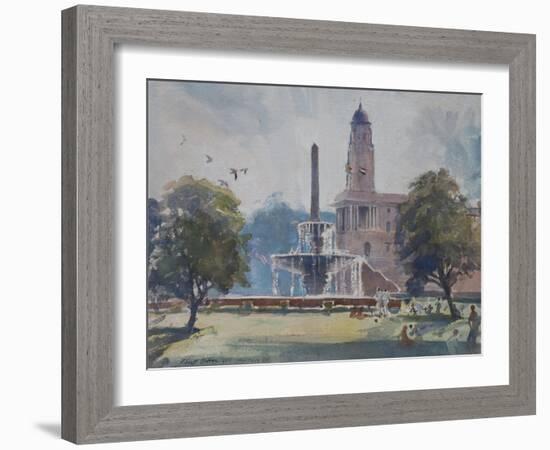 Fountain, Rajpath, New Delhi, 2013-Tim Scott Bolton-Framed Giclee Print