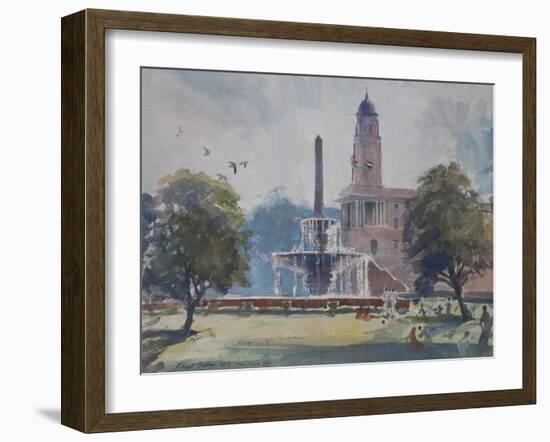 Fountain, Rajpath, New Delhi, 2013-Tim Scott Bolton-Framed Giclee Print