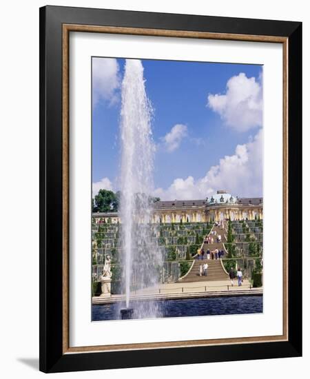 Fountain, Schloss Sanssouci (Sanssouci Palace), Unesco World Heritage Site, Potsdam, Germany-James Emmerson-Framed Photographic Print