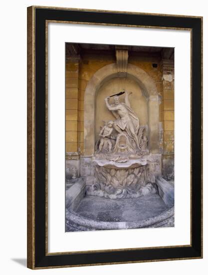 Fountain-Side of Inner Courtyard-null-Framed Giclee Print