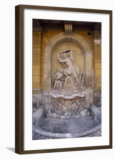 Fountain-Side of Inner Courtyard-null-Framed Giclee Print