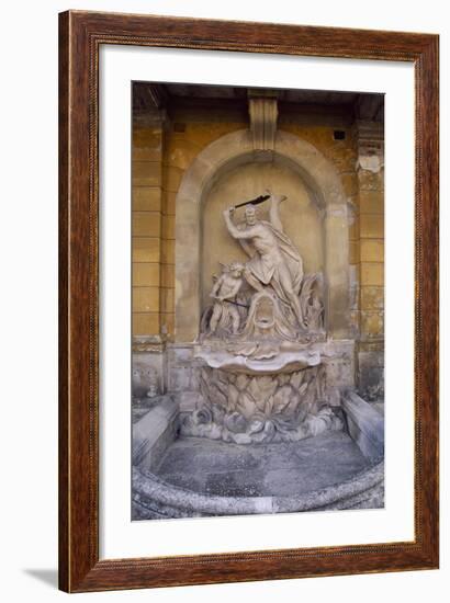 Fountain-Side of Inner Courtyard-null-Framed Giclee Print