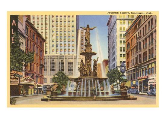 Fountain Square Cincinnati Ohio Art Print Art Com