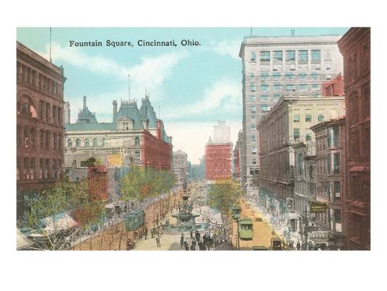 Fountain Square, Cincinnati, Ohio Art Print by | Art.com