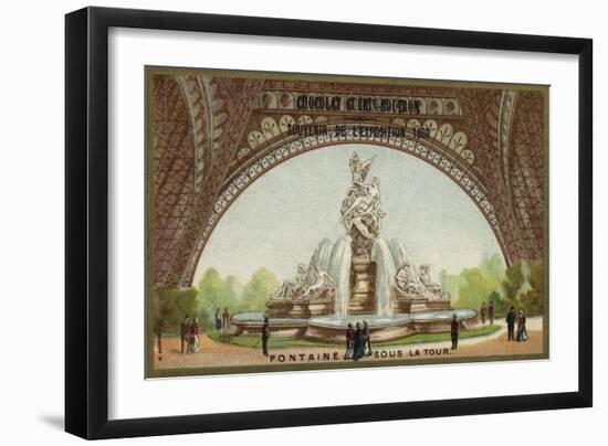Fountain under the Eiffel Tower-null-Framed Giclee Print