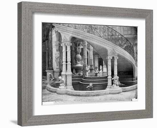 Fountain Under the Stairs of the Hotel de Ville Before the Fire of 1871-Charles Marville-Framed Giclee Print