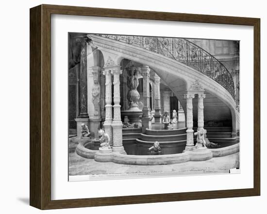 Fountain Under the Stairs of the Hotel de Ville Before the Fire of 1871-Charles Marville-Framed Giclee Print