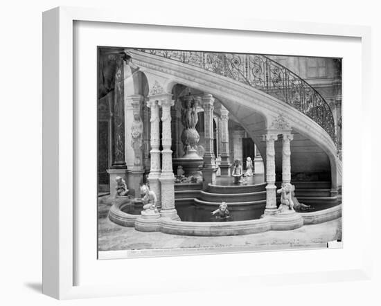 Fountain Under the Stairs of the Hotel de Ville Before the Fire of 1871-Charles Marville-Framed Giclee Print