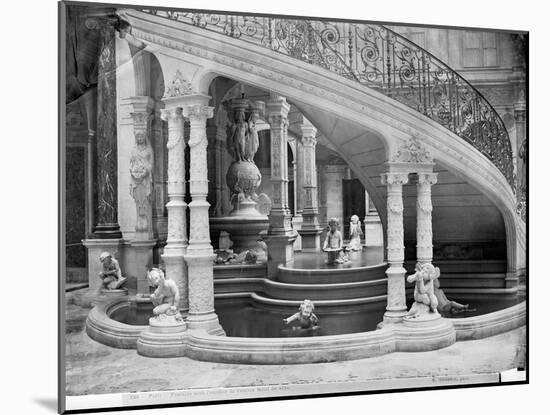 Fountain Under the Stairs of the Hotel de Ville Before the Fire of 1871-Charles Marville-Mounted Giclee Print