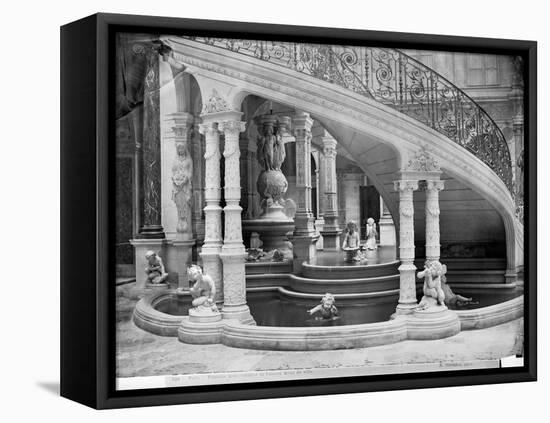 Fountain Under the Stairs of the Hotel de Ville Before the Fire of 1871-Charles Marville-Framed Premier Image Canvas